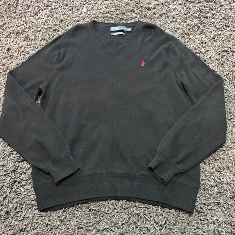 Polo Ralph Lauren Mens XL Crewneck Sweater Black Pony‎ Logo Pullover